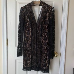 NWOT bebe black lace panel dress